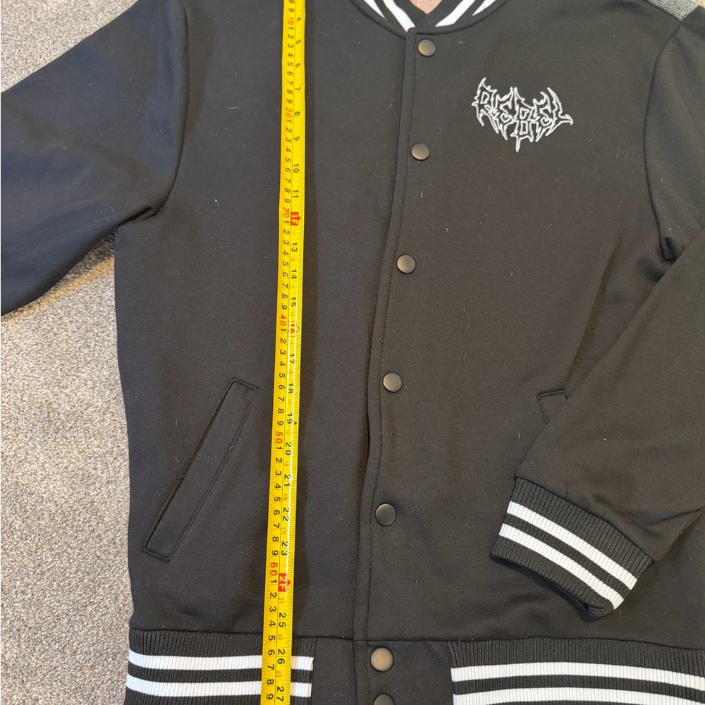 Rebel Minds Skeleton Napoleon Varsity Jacket | Gothic Streetwear Bomber Size M - Picture 6 of 8